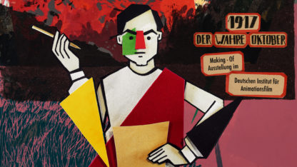 Ausstellungstitel basierend auf Filmstill Kasimir Malewitsch aus 1917 – Der wahre Oktober, 2017. ©Katrin Rothe Filmproduktion