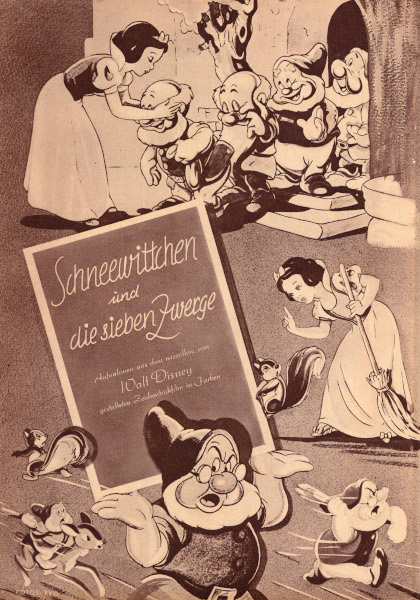 Werbeanzeige für Schneewittchen und die sieben Zwerge, David D. Hand, USA 1937. Quelle: Neue Film-Welt, Nr. 4/1950