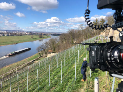 Dreharbeiten zu Über Deutschland am Lingnerschloss Dresden. ©PR