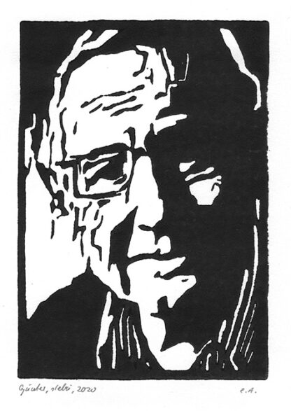 Porträt Günter Rätz 2020 (Linolschnitt von Steffen Büchner). ©Steffen Büchner/Günter Rätz privat