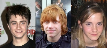 Die drei Hauptdarsteller des Films (v. l. n. r.): Daniel Radcliffe (Harry Potter), Rupert Grint (Ron Weasley) und Emma Watson (Hermine Granger). ©Wikimedia Commons, Lizenz: CC BY-SA 3.0