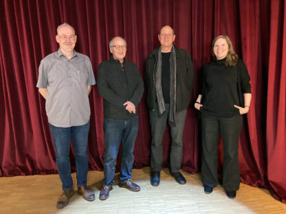 Vier Fünftel des DIAF-Beirats (v. r.): Jun.-Prof. Julia Eckel, Prof. Christoph Herm, Prof. Michael Scholz, Lars Rebehn. ©DIAF/Tröger