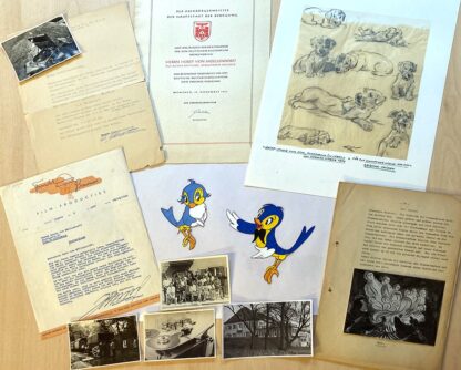 Zeichnungen, Cels, Drehbücher, Schriftstücke, Fotos – eine winzige Auswahl aus der Sammlung Storm. ©DIAF/Tröger