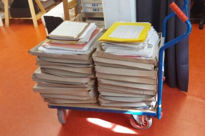 Eine Menge Digedags-Zeichnungen in defekten Kartons ... ©DIAF/Tust