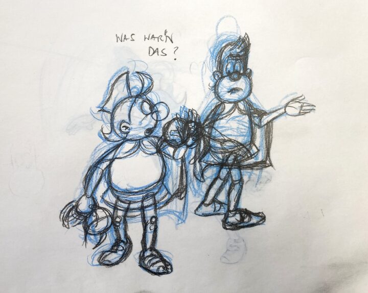 Vorzeichnung aus Dig, Dag und Ritter Runkel, Peter Wohlfeil, D 1995. ©DIAF/Tröger